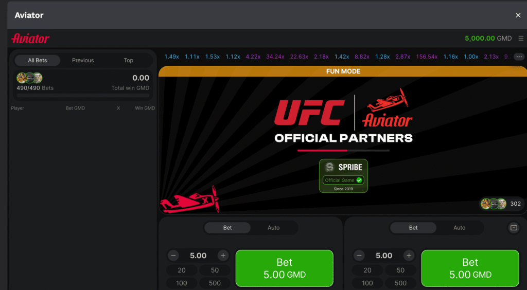 play aviator casino gambia